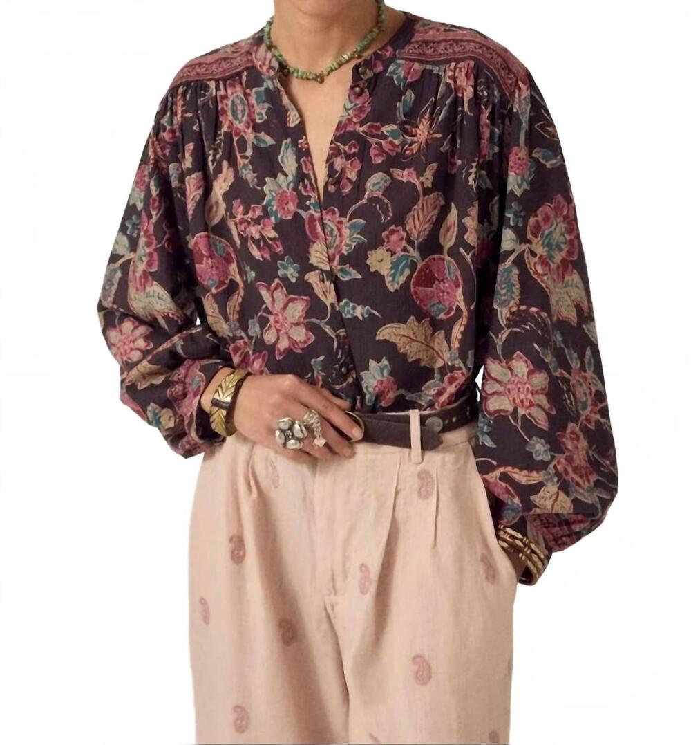 NEW MAISON HOTEL wild iris luna shirt in night